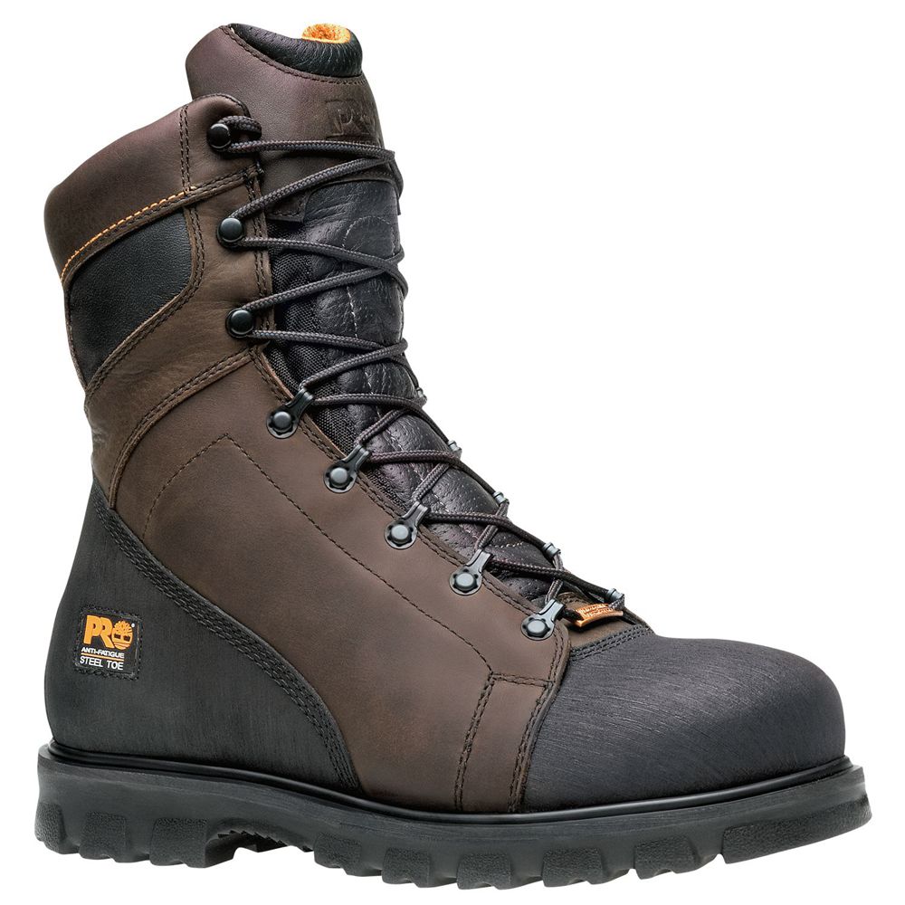 Timberland Μποτακια Εργασίας Ανδρικα Καφε/Μαυρα - Pro® Rigmaster 8" Steel Toe - Greece 4965708-UG